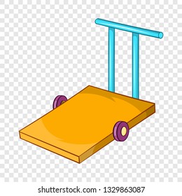Baggage trolley icon in cartoon style on a background for any web design 