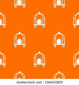 Baggage trolley pattern vector orange for any web design best