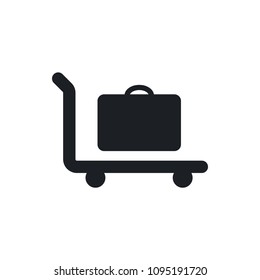 baggage trolley vector icon