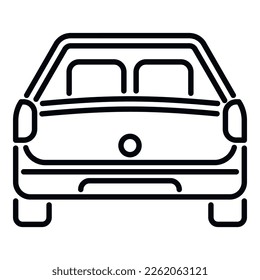 Baggage trunk icon outline vector. Open vehicle. Suitcase side