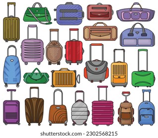 Baggage vector color icon. Isolated color set icon luggage.Vector illustration baggage on white background .