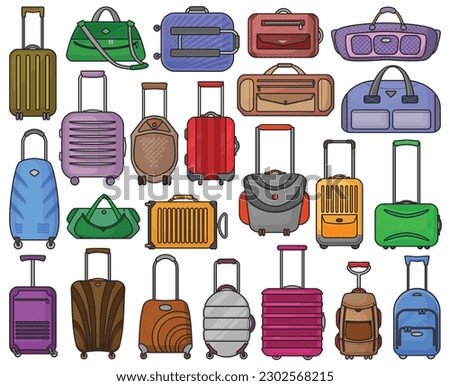 Baggage vector color icon. Isolated color set icon luggage.Vector illustration baggage on white background .