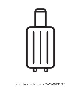 Vetor de bagagem. Ícone de Contorno de Bagagem. Símbolo de Viagem. Ilustração do Turismo.