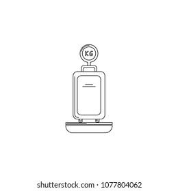 baggage weighing illustration. Element of airport for mobile concept and web apps. Thin line illustration of baggage weighing can be used for web and mobile. Premium icon on white background