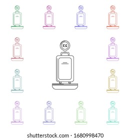 Baggage weighing multi color style icon. Simple thin line, outline vector of airport icons for ui and ux, website or mobile application