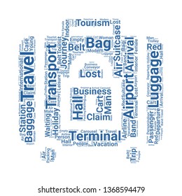 baggage word cloud. tag cloud about baggage