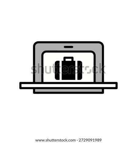 Baggage X-ray scanner machine for airport security screening illustration