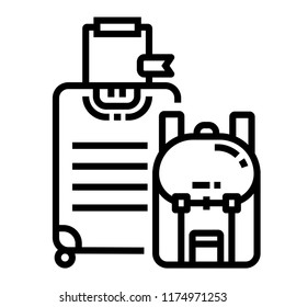 A baggages vector illustration in line stroke design