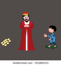 bagger boy illustration vector art