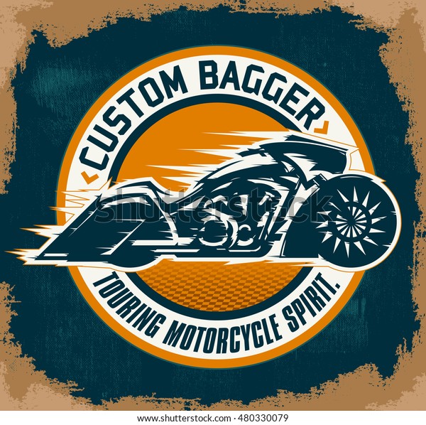 Bagger Custom Motorcycle Circular Badge Vector Stock Vector (Royalty ...