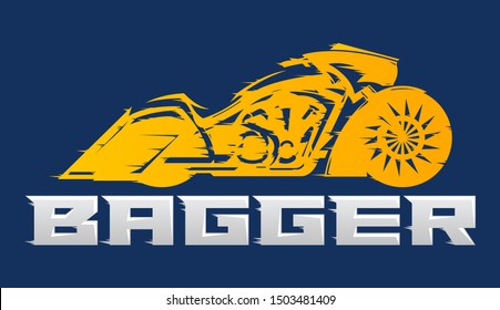 Bagger Motorcycle Vector Emblem Design Stock Vector (Royalty Free ...