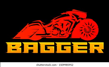 Bagger Motorcycle vector emblem design.