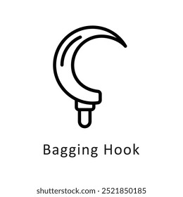 Bagging Hook vector outline Icon style illustration. Symbol on White background EPS 10 File
