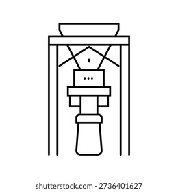 bagging machine cement production line icon vector. bagging machine cement production sign. isolated contour symbol black illustration