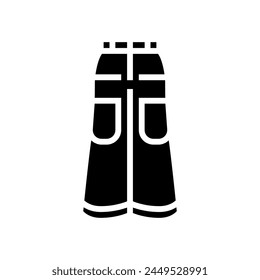 Baggy Jeans Vintage Mode Glyph Icon Vektorgrafik. Baggy Jeans Vintage Mode Zeichen. Isolierte Symbolabbildung