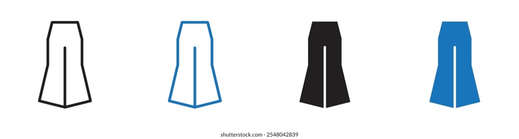 Baggy trousers icon Vector set outline