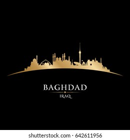 Baghdad Iraq city skyline silhouette. Vector illustration