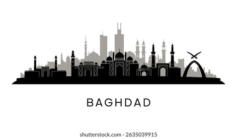 Baghdad Skyline Cityscape silhouette Iraq.