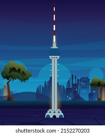 Baghdad tower - Iraqi landmarks illustration 
