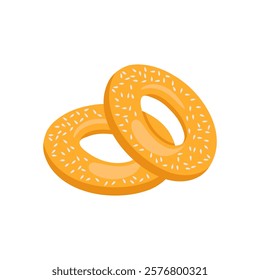 Bagles, Sweets Vector Illustration Isolated