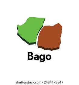 Bago map. Vektorgrafik Karte von Philippinen Hauptstadt Country Buntes Design, Illustration Design Vorlage auf weißem Hintergrund