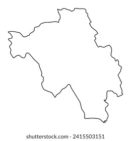 Mapa de la región de Bago, división administrativa de Myanmar. Ilustración vectorial.