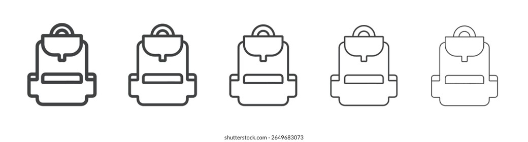 bagpack icon flat thin illustration symbol