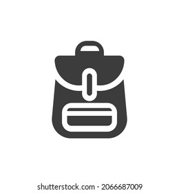 Icono de Bagpack aislado en gráfico de vectores en blanco y negro