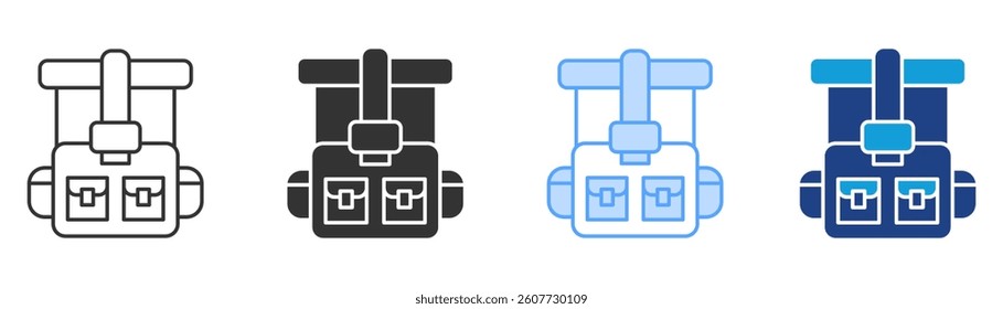 Bagpack Icon Set Multiple Style Collection