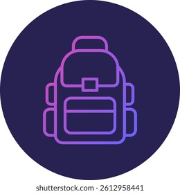 Bagpack Line Circle Gradient Style