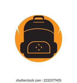 bagpack travel icon logo design illustration
