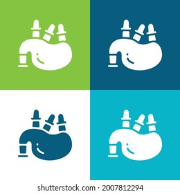 Bagpipe Flat four color minimal icon set