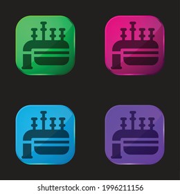 Bagpipe four color glass button icon