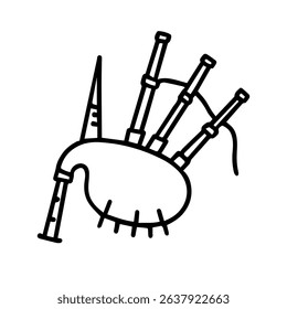 bagpipe icon on white background vector
Vector line icon musical instruments