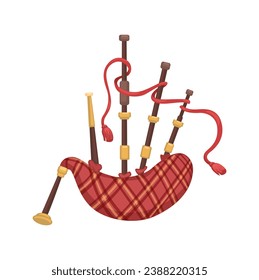 Bagpipe Scotland Traditional Music Instrument Cartoon illustration Vector