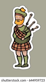 Bagpiper in kilt.