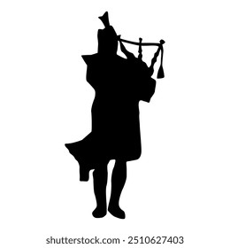 Ilustração Bagpiper isolada sobre fundo branco