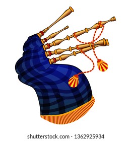 Bagpipes icon. Cartoon of bagpipes vector icon for web design isolated on white background