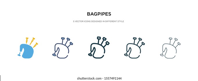 bagpipes icon in different style vector illustration. two colored and black bagpipes vector icons designed in filled, outline, line and stroke style can be used for web, mobile, ui
