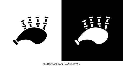 Bagpipes icon of a flat style vector