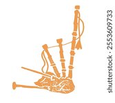 Bagpipes Icons: Vector Illustration Set, Traditional Bagpipes: Vector Flat Style Illustration, Scotland