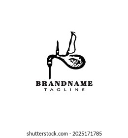 bagpipes logo icon cartoon black template modern vector illustration