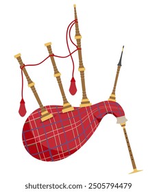 bagpipes musical instrument flat style vector illustration isolated on white background
