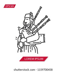 bagpipes vector icon symbol