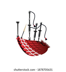 bagpipes wind musical instrument vector illustration detailed icon