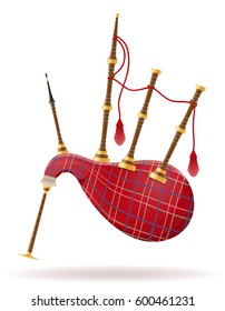 Bagpipes Wind Musical Instruments Stock Vector Illustration Isolated On White Background