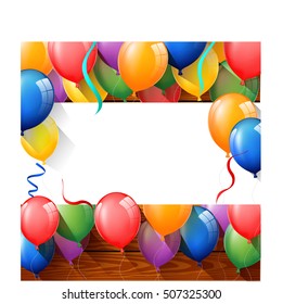 Baground with colorful balloon