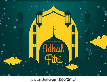 baground the green Eid celebration template