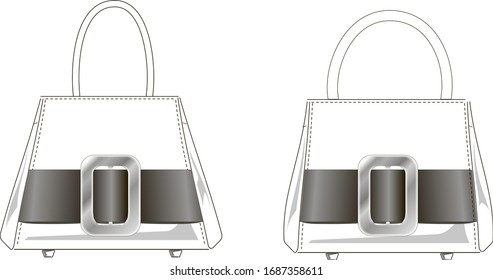 bags design, technical drawing of bags. A good basis for creating something more. Can be applied as mockup.
