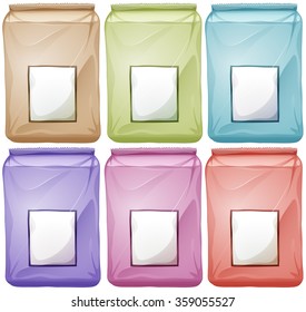 Bags in different colors illustration